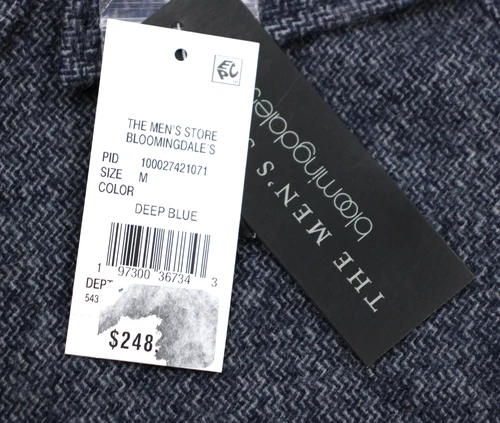Bloomingdales Wool Overshirt Jacket Mens M Deep Blue Button Front Men's Store image 4