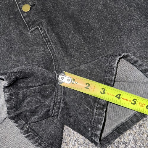 BlueBlush Womens S Small Black Romper Relaxed Long Sleeve Jean Jumper Buttons - Picture 8 of 13