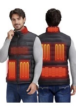Men's Heated Vest w/ 20000mAh Battery Pack 7.4V Rechargeable - Size 3XL Black