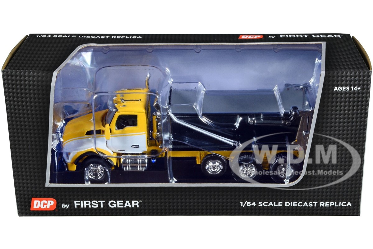 KENWORTH T880 DUMP TRUCK YELLOW & WHITE 1/64 DIECAST MODEL