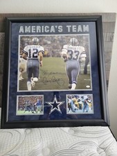 Dallas Cowboys Football Memorabilia Dual Signed JSA Authentication Framed Photo