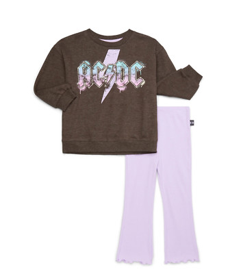 AC/DC Toddler Girl Graphic Sweatshirt and Leggings Set, 2-Piece, Size 4T