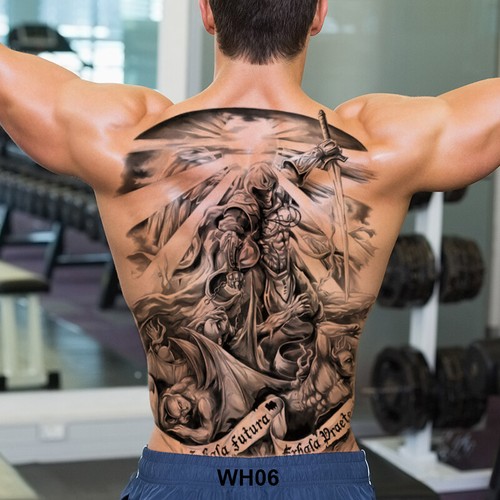 Großes Temporäres Tatoo für Männer Tattoo Körperkunst Full Back Sexy Tattoo Aufkleber Löwe - Bild 17 von 40