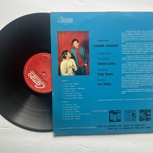 LUCHO CAVOUR: quena CAMPO 12" LP 33 RPM Bolivia - Imagen 2 de 2