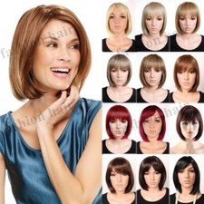 Clearance Bob Wig Short Straight Heat Resistant Synthetic Hair Cosplay Wigs 34Zm
