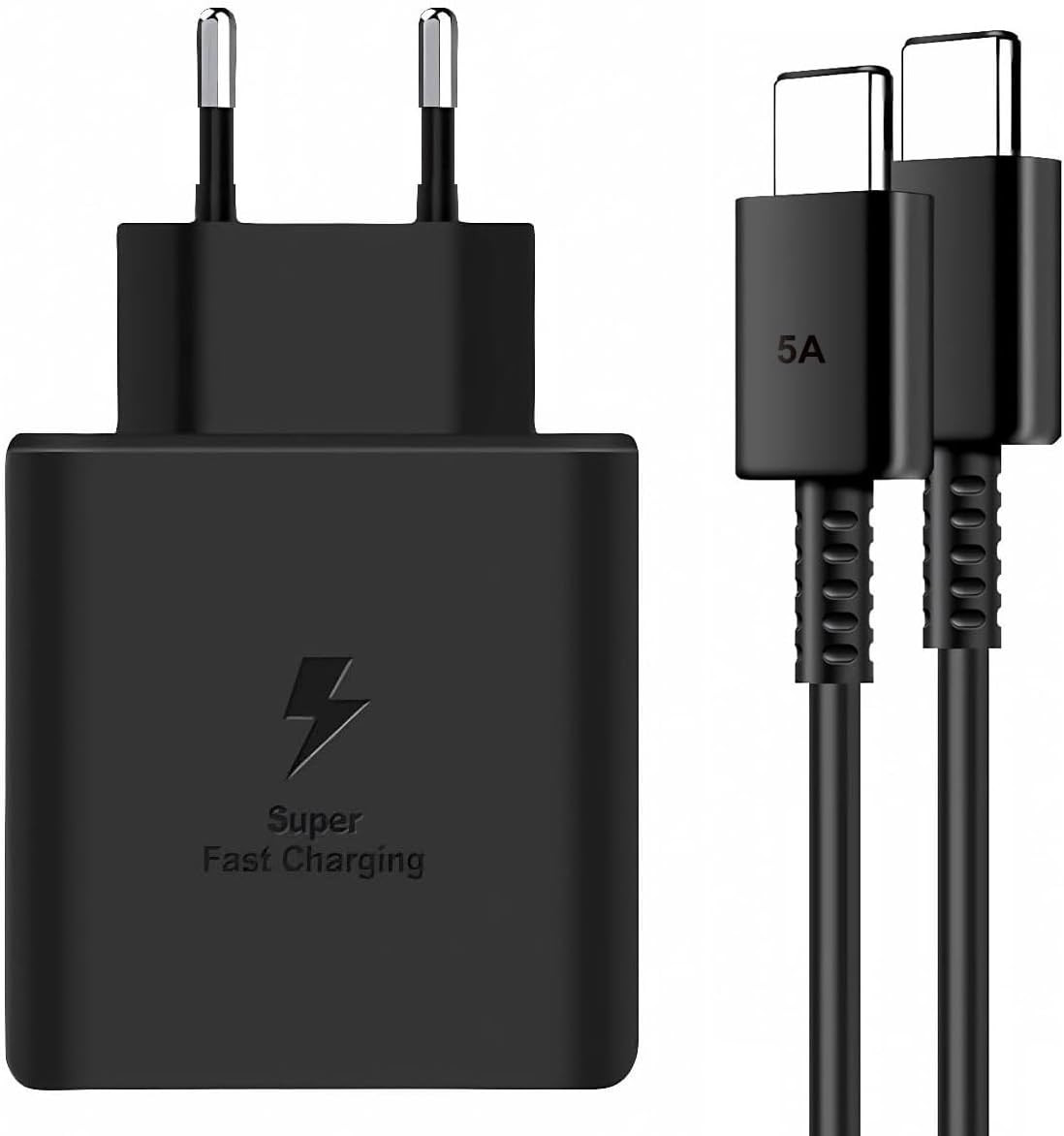 Chargeur rapide USB C 25W pour Samsung Galaxy S24 S23 S22 et S21 bloc d'alimentation blanc
