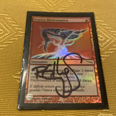 MAGIC THE GATHERING ELEKTROSTATISCHE ENTLADUNG SIGNED HOLO TOP ZUSTAND ITA