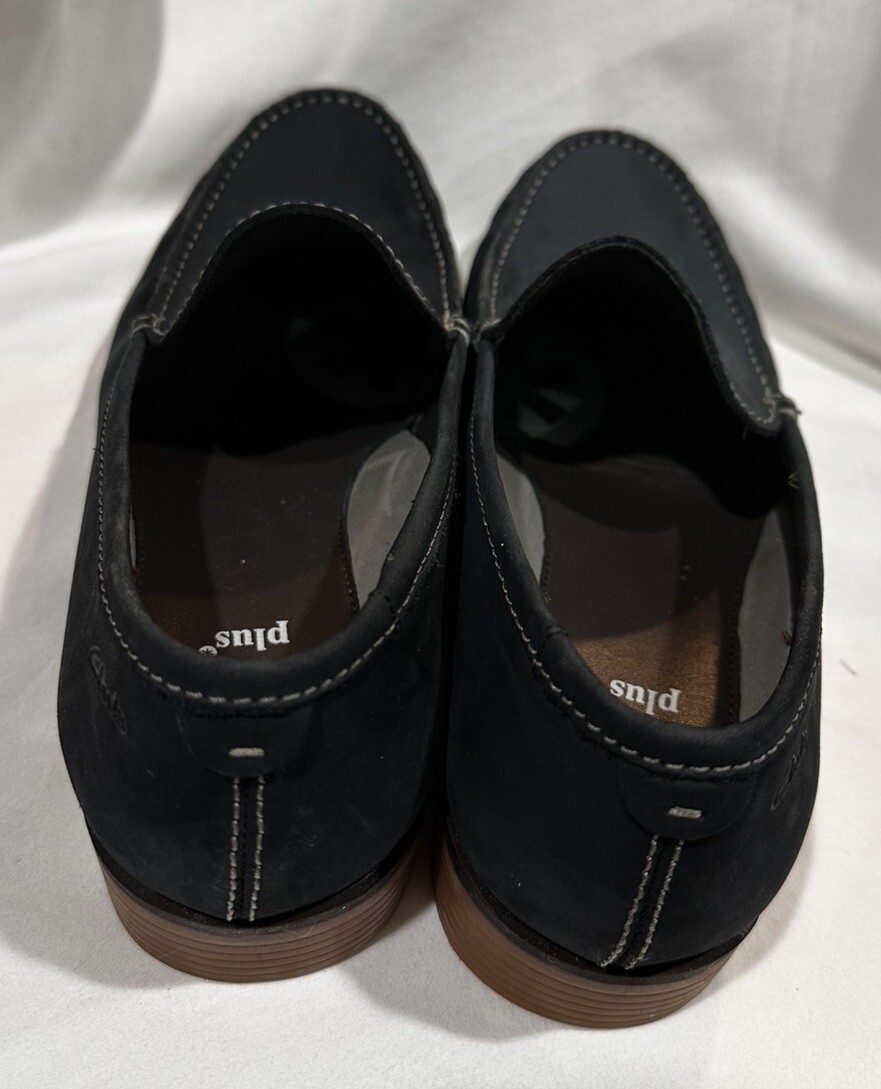 Clarks Plus Pace Barnes Blue Leather Slip-on Loafers Mens  display picture 3
