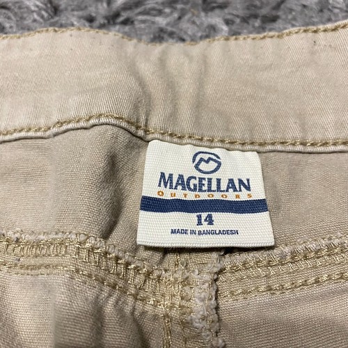 Pantalones Magellan para mujer 14 marrón ajustados pierna cónica exterior senderismo 28x30 caqui - Imagen 2 de 5
