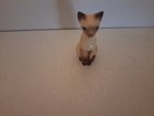 Porcelain Siamese Cat - Tan & White - Blue Eyes England Hand Painted 3" 1980s