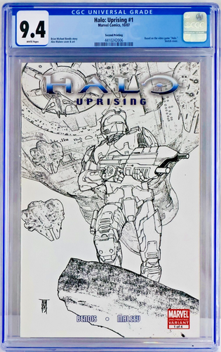 Halo: Uprising #1 CGC 9.4 White Pages 2nd Print Variant Marvel 2007 No Reserve!