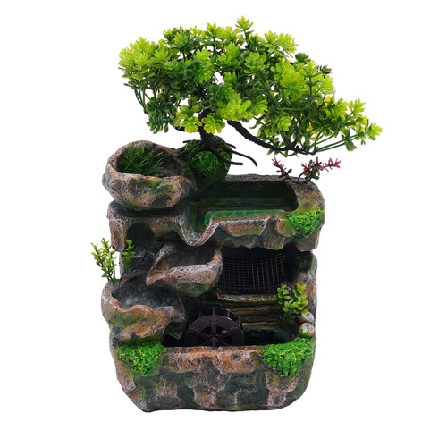 Corded Desktop Rockery Fountain Desk Waterfall FengShui Water Sound Indoor Decor - Picture 11 of 24