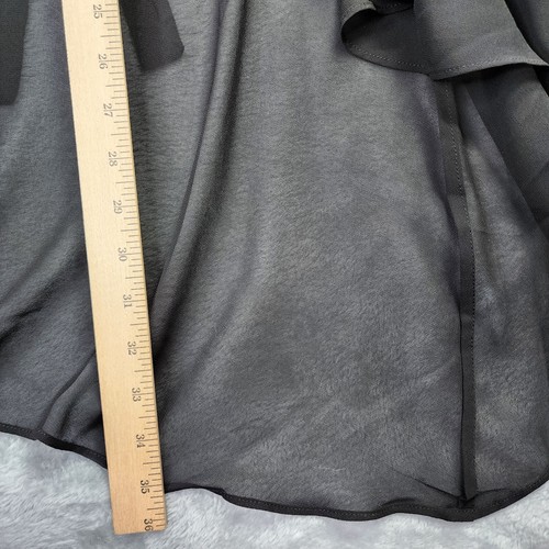 LOGO Lounge Lori Goldstein Chiffon Cardigan Women M Black Illusion Tie Whimsgoth - Picture 7 of 13