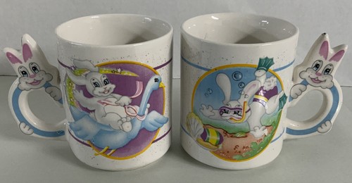 Vintage Ceramic “Easter Bunny” Coffee Mugs, Set Of 4 - 第 3/12 張圖片