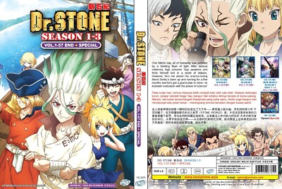 ENGLISH DUBBED DR. STONE:NEW WORLD SEASON 1-3 PART 1+2(VOL.1-57END)+SPECIAL DVD