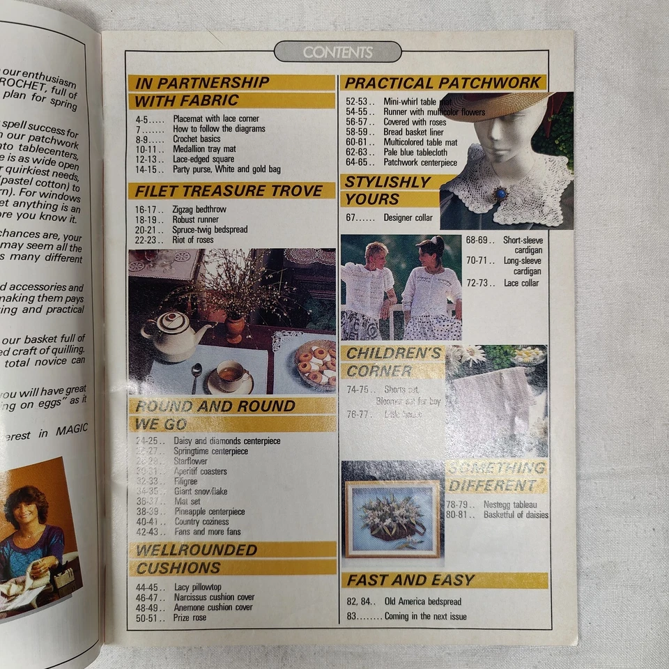 February 1988 Magic Crochet Magazine 52 - Doily Centerpiece Crochet Patterns - Image 4 of 4