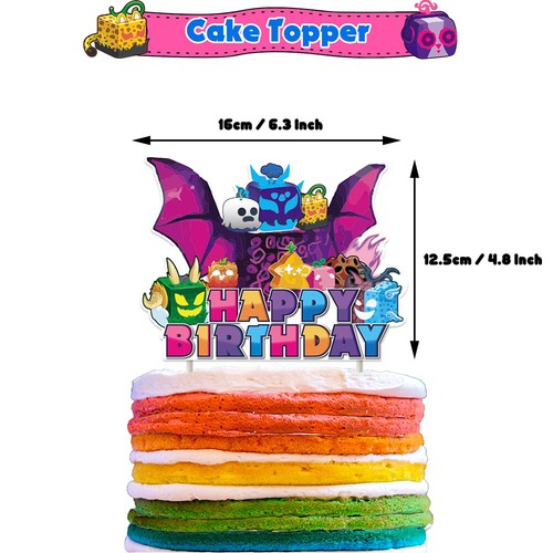 30tlg Blox Fruits Thema Party Supplies mit Banner Cupcake-Topper Ballon Neu - Bild 4 von 6