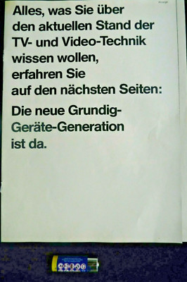 GRUNDIG PROSPEKT, 12 SEITEN,VS 380 HIFI STEREO,265 MULTI SYSTEM,180 RC,MONOLITH