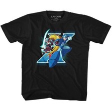 Kids Mega Man X And Zero Black Gaming Shirt