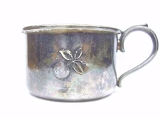 ANTIQUE WEIDLICH BROS MFG CO SILVER PLATED SP CHERRY PEACH SHALLOW BABY CUP
