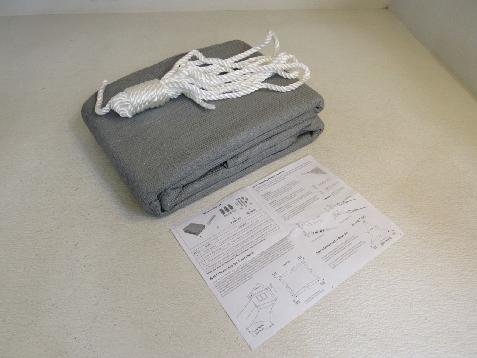 Patio Paradise Sun Shade Sail Durable Outdoor Canopy Light Gray 8-ft x 12-ft