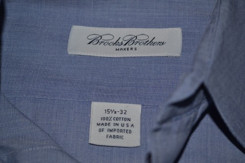 G3- Brooks Brothers Makers French Cuff Blue Button Down Shirt Size 15.5/32 - Picture 4 of 5