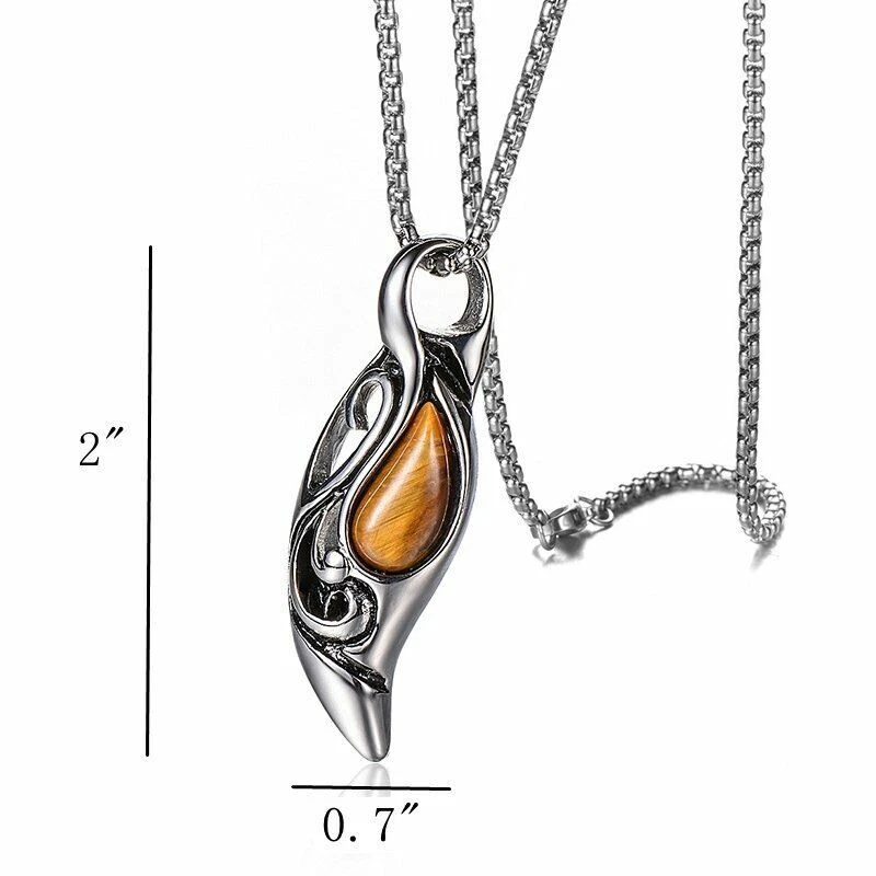 MENDEL Moda Genial Para Hombres Ojo de Tigre Piedra Colgante Collar Acero Inoxidable Hombres Foto 3 de 4
