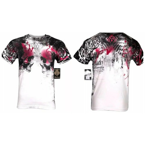 Camiseta Para Hombres Arcaic by Affliction Skull Crushers MMA Motociclista Premium Y2K M-XL - Imagen 2 de 4