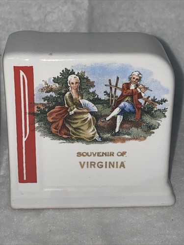Vintage Ceramic Salt & Pepper Shakers Colonial Souvenir of Virginia - Picture 3 of 7