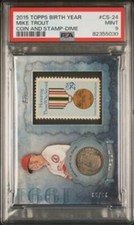 2015 Topps Birth Year Coin & Stamp CS-24 Mike Trout DIME SP/50 POP 2 NONE^ PSA 9