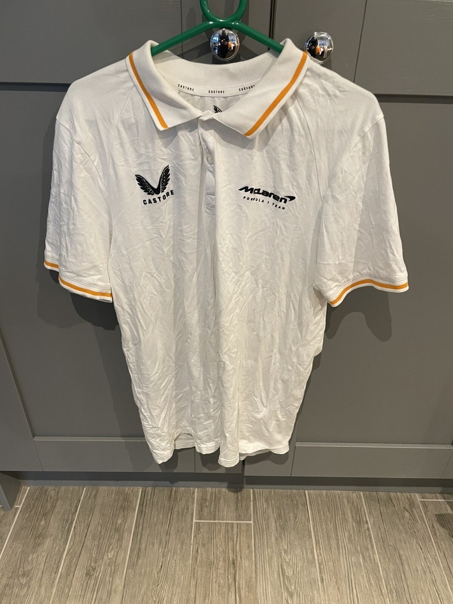Brand New F1 Mclaren Castore Men's Polo Shirt White XL UK