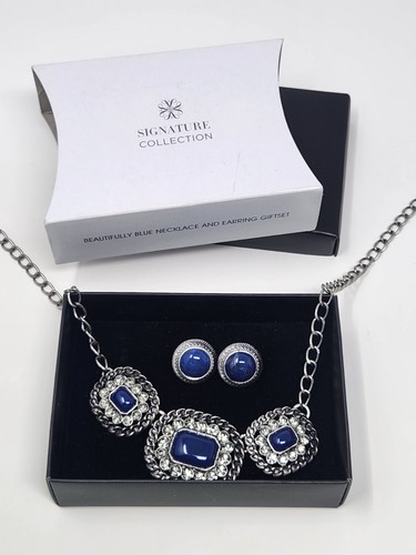Avon Signature Collection Beautifully Blue Necklace & Earring Set 2016 NIB NOS - Picture 9 of 12