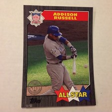 Addison Russell #193 Cubs Star Schwarz 5x7 # Ed / 10 Made 1987 Hommage 2017