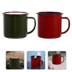 2 Pcs Metal Coffee Mug Enamel Tea Mug Water Tin Mugs Camping Water Mug