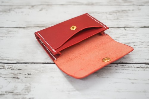 Japanisches pflanzlich gegerbtes Leder Handarbeit Karten Münzetui Geldbörse / - Bild 13 von 15