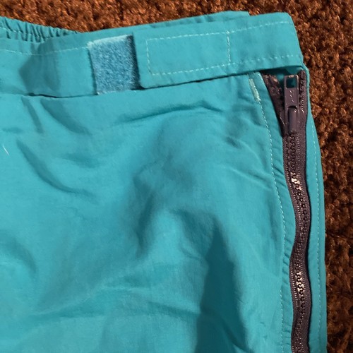Vtg LANDS END Snow Pants Ski Snow Board Fleece Lined Mens Medium Teal Green EUC - Picture 3 of 8