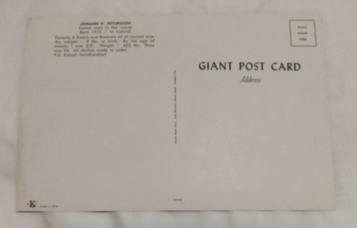 Giant! Ring & Postcard Johann Petursson World's Tallest Man JP Giant Size Card - Picture 5 of 5