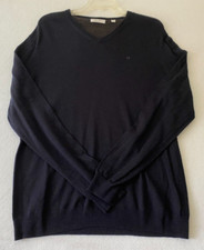 CALVIN KLEIN CK ITALIAN MERINO WOOL MENS Medium V-NECK SWEATER