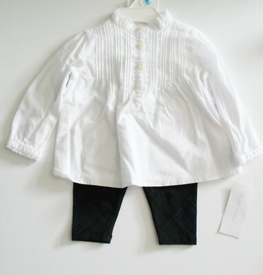 NWT Ralph Lauren Polo Baby Girls Ruffled Top /& Leggins Set 3 6 9 Months