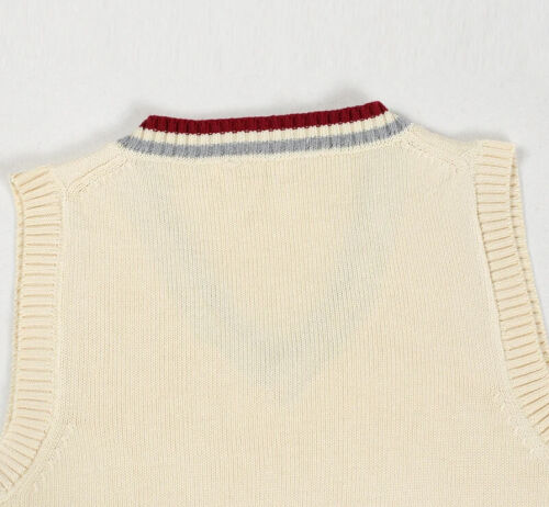 Pullover Weste Herren dick V-Ausschnitt ärmellos Strickpullover Westen gestreift Retro - Bild 17 von 26