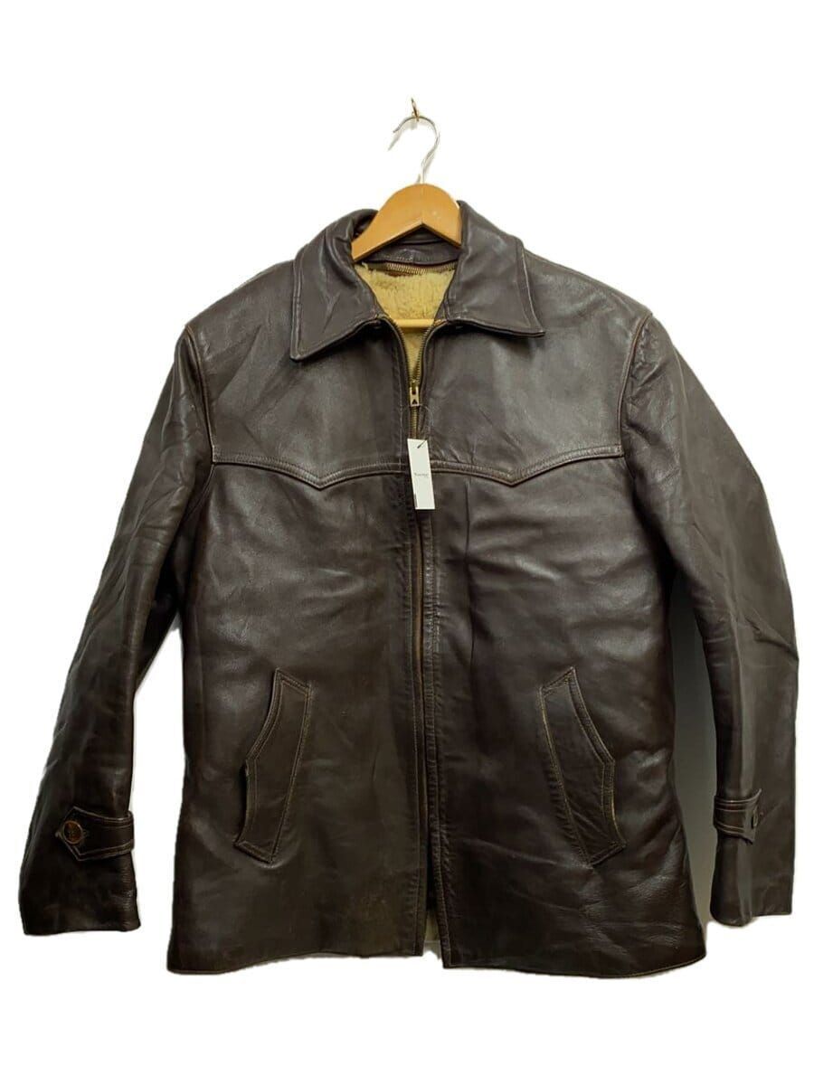 EURO VINTAGE Other 40-50s French Car Coat Leather Brown Used | eBay