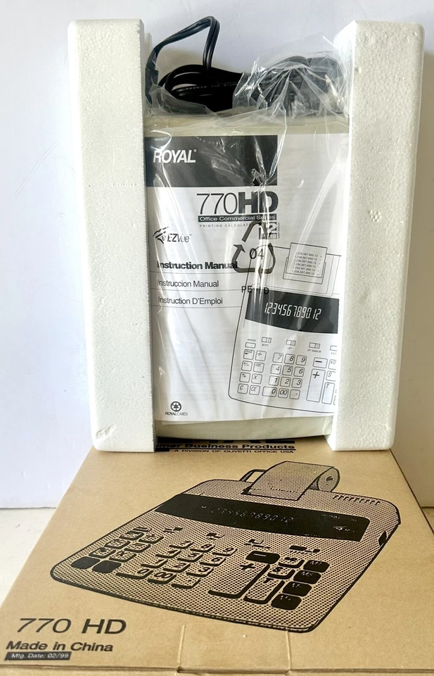 Royal 770 HD EZ Vue Desktop 12 Digit Electronic Calculating Machine Memory Print - Image 2 of 4
