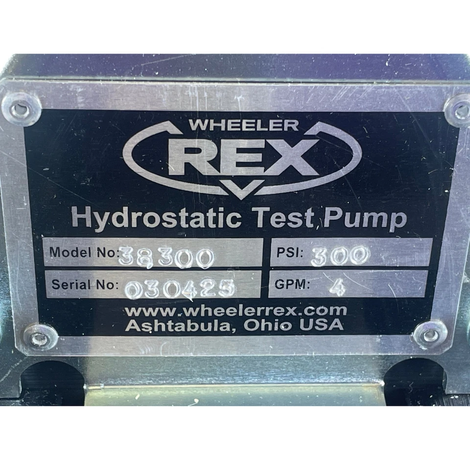 Wheeler-Rex 38300 5/8" FNPT 1/2HP 115/230V Twin Piston Hydrostatic Test Pump - Image 4 of 4
