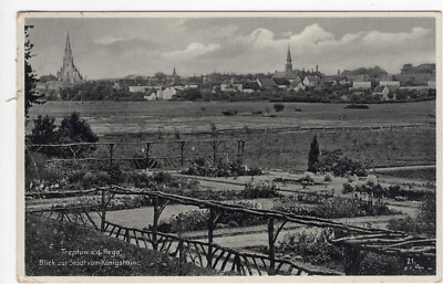 Postcard Treptow a. d. Rega, view to the city from Königshain-Szczecin 1936