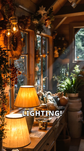 Rustic Pine Log Lamp w/Shade Cabin Lodge Southwestern Lake Mountain Rec Room - Video 1 of 1