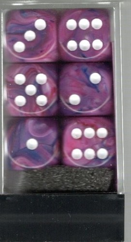 Chessex 16mm 12xd6 "Festive" Violet/white - Bild 2 von 2