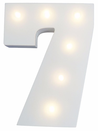 NUMBER LIGHTS LED LIGHT UP WHITE NUMBERS STANDING / HANGING UK - Picture 7 of 19