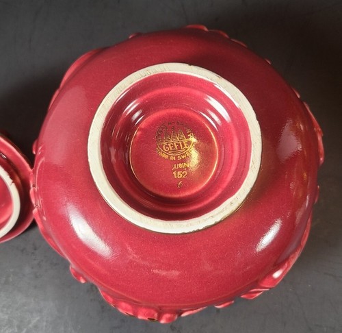 30s Art Deco Rod Rubin Ruby Red Dish GEFLE Upsala Ekeby, Sweden, Arthur Percy - Picture 10 of 14