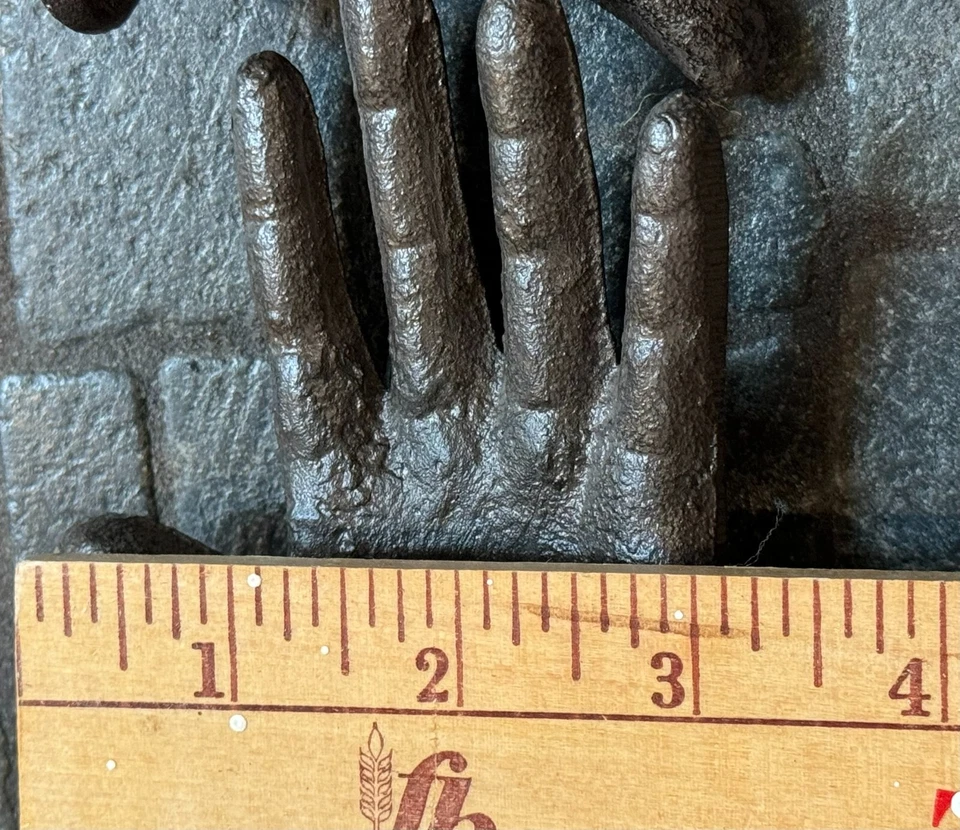 2 Cast Iron Hand Bookends Book Ends Bookshelf Paperweight Rustic Home Decor Stop - Image 2 of 4