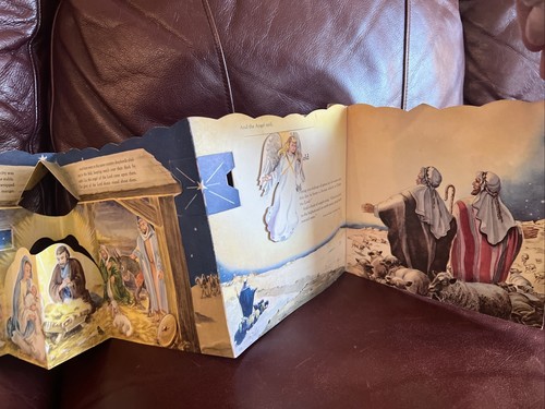Vintage Das erste Weihnachten Panorama Buch entfaltet sich mit Bewegung 1950 kostenloser Versand - Bild 3 von 19